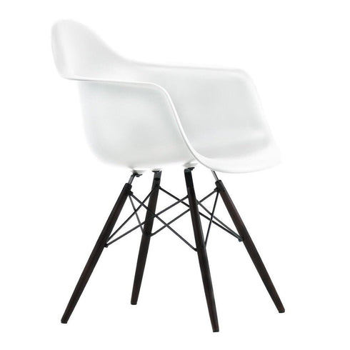 Cadeira de Braços Plástica Eames DAW / Base Ácer Preto